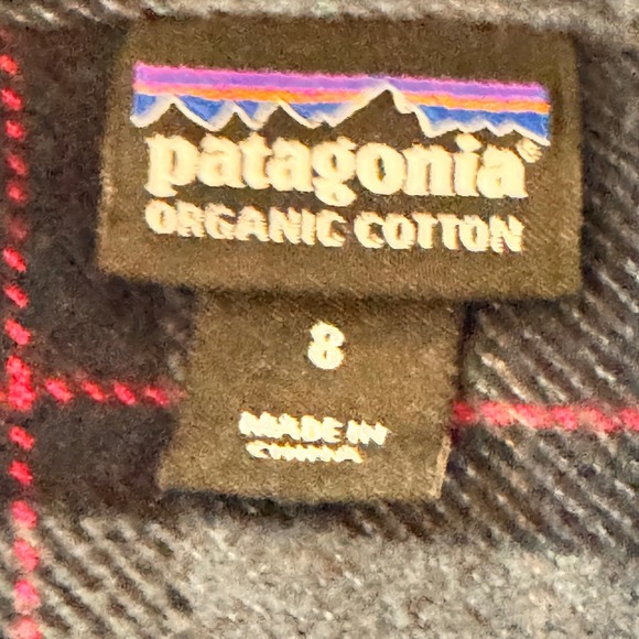 Patagonia Organic Cotton Flannel Shirt Womens Size 8 Plaid Well Worn Button Up - Picture 5 of 8